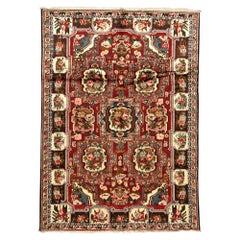 Antique Persian Fine Traditional Handwoven Luxury Wool Red Rug