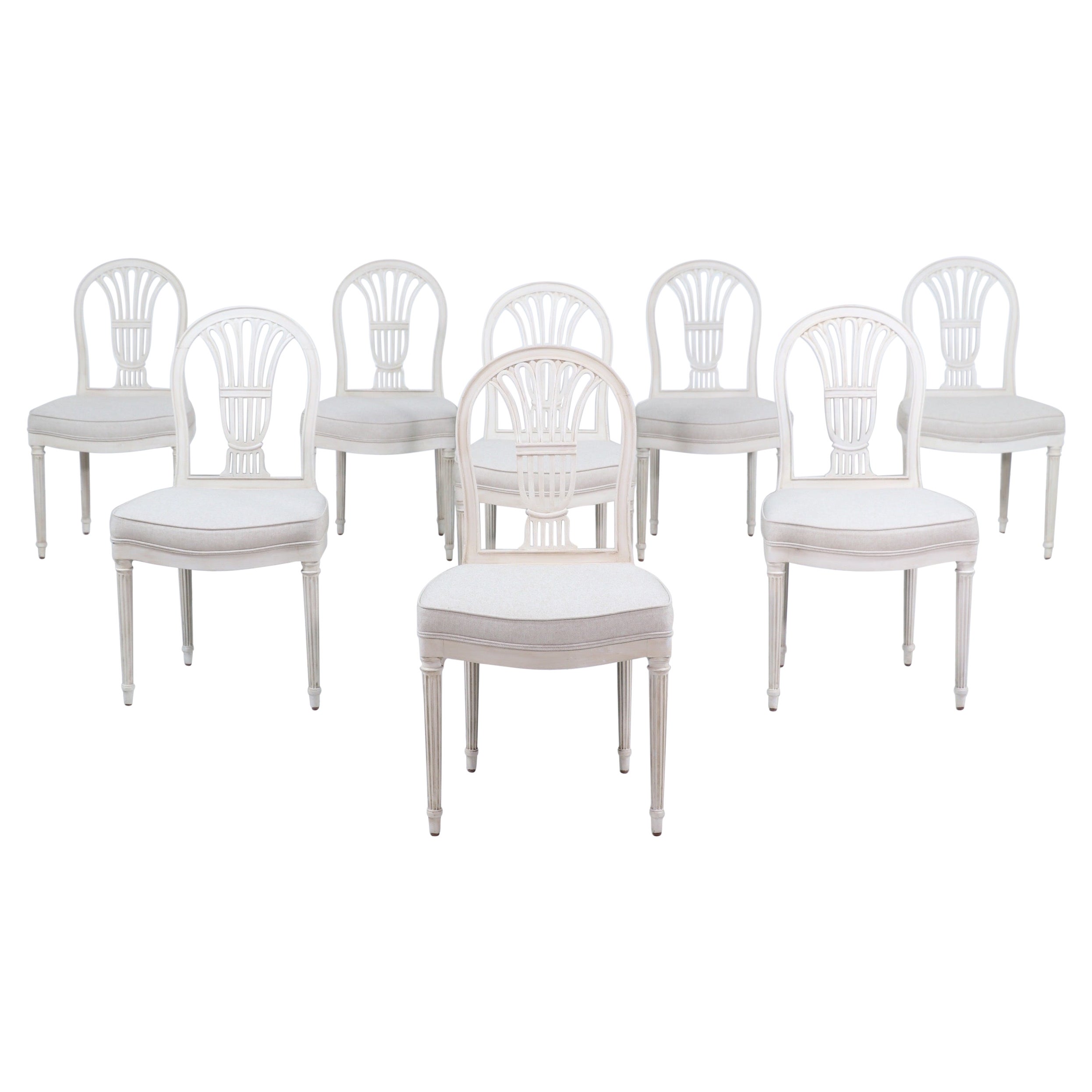 Set of 8 French Louis XVI Dining Chairs