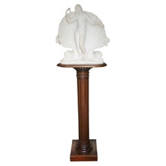 Early 19th c. Marble Sculpture of Venus on Mahogany Pedestal