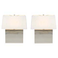 Pair of Chrome Table Lamps by Kovacs 