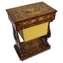 Antique Early 19th C. Marquetry Sewing Table