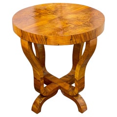 Vintage Italian Art Deco Style Walnut Side Table