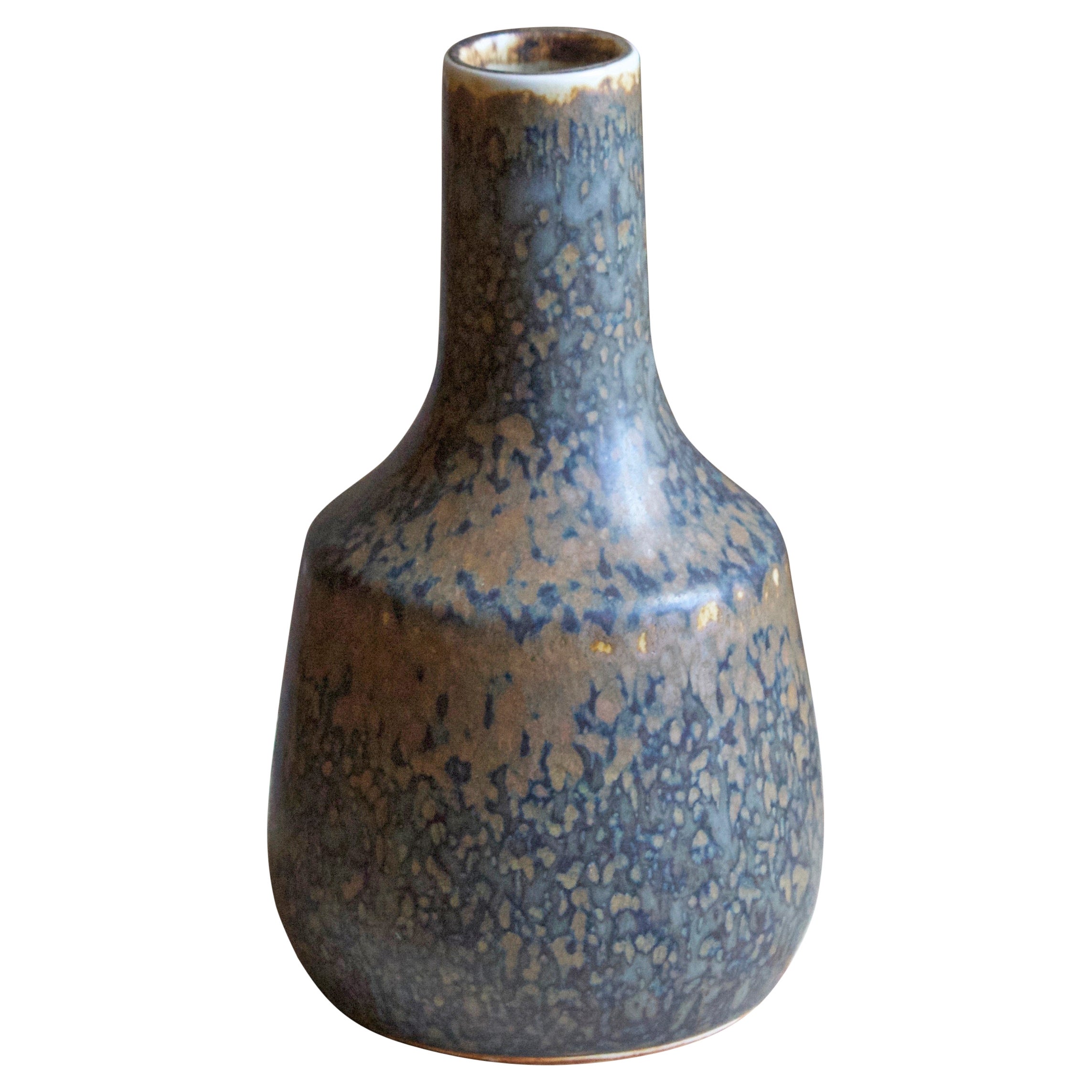 Carl-Harry Stålhane, Vase, Brown / Blue Glazed Stoneware, Rörstrand, 1960s