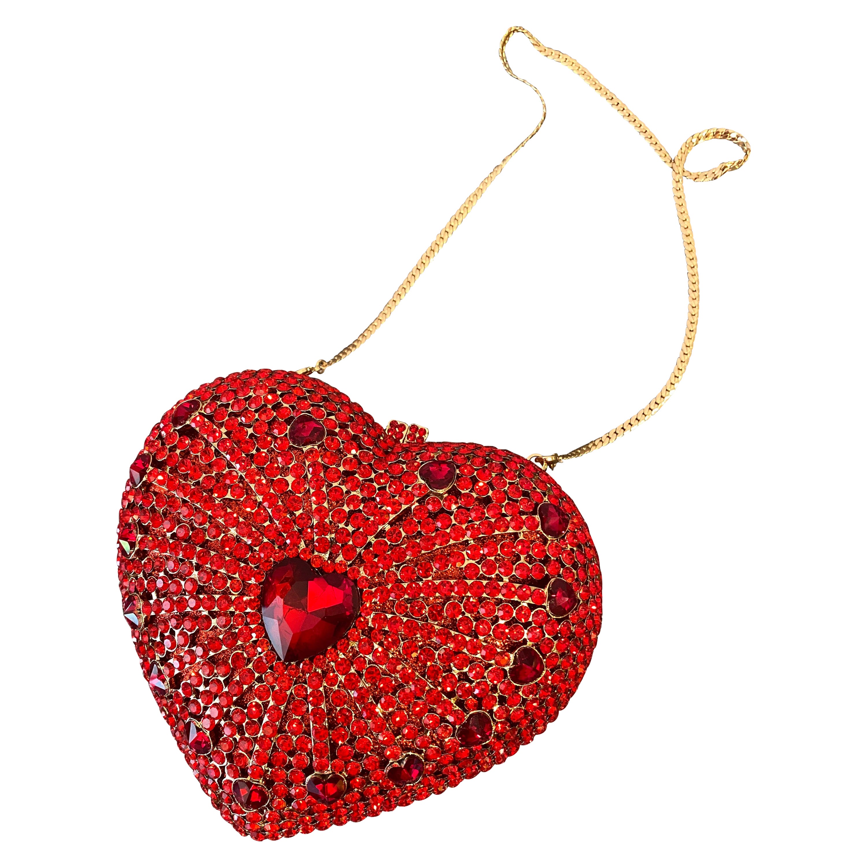 Judith Leiber Style Jeweled Heart Purse