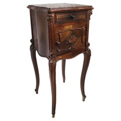 Armoire à pots en marbre du 19ème siècle surmontée de marbre