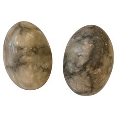 Egg Shaped Marble Bookends