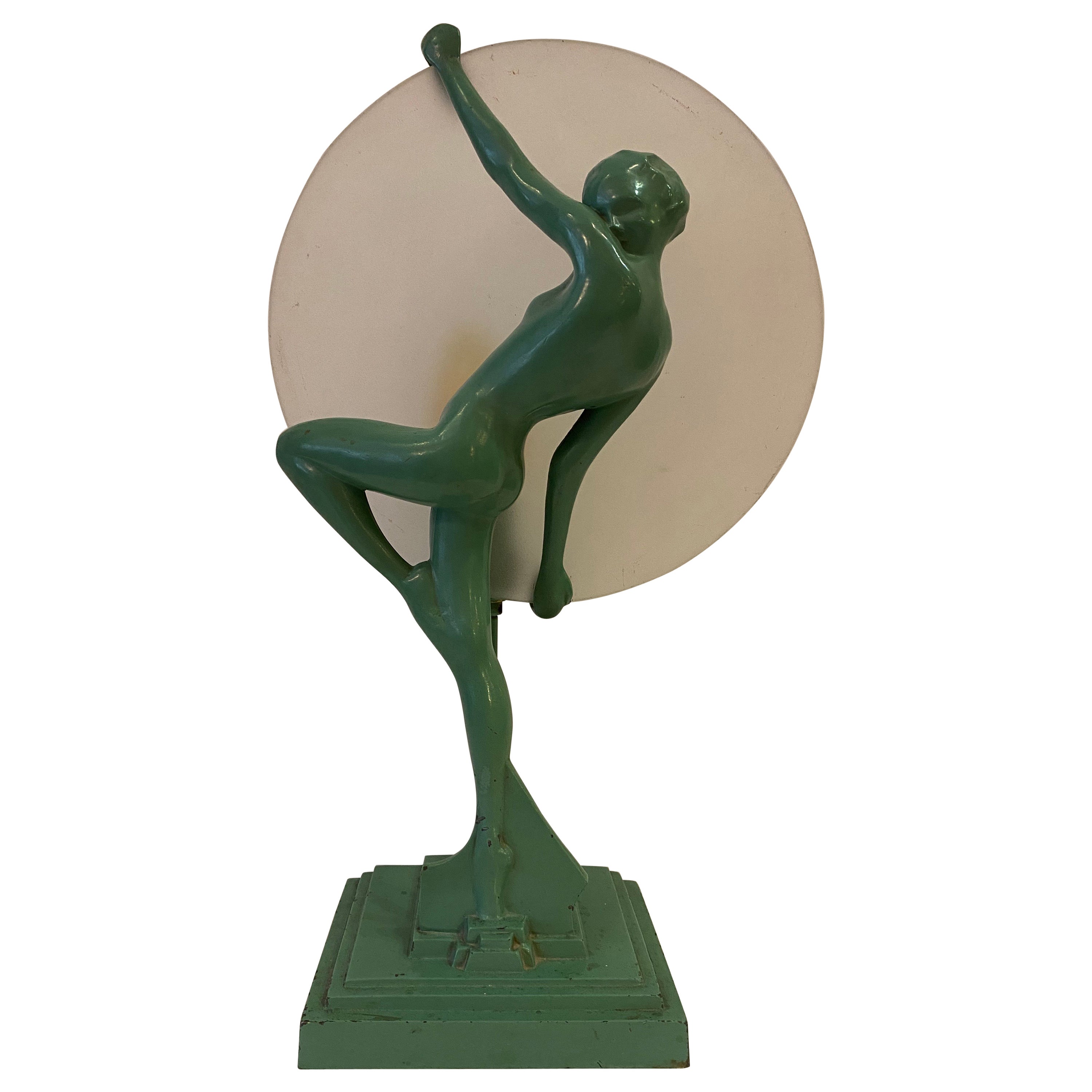 Details about   Frankart style art deco moderne nymph figurine for lamp or bookends black USA 