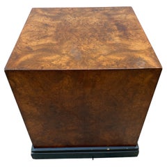 Retro Burled Wood Cube Table