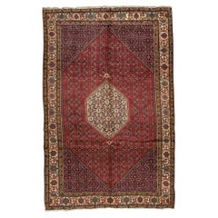 Vintage Persian Fine Traditional Handwoven Luxury Wool Red / Ivory Rug