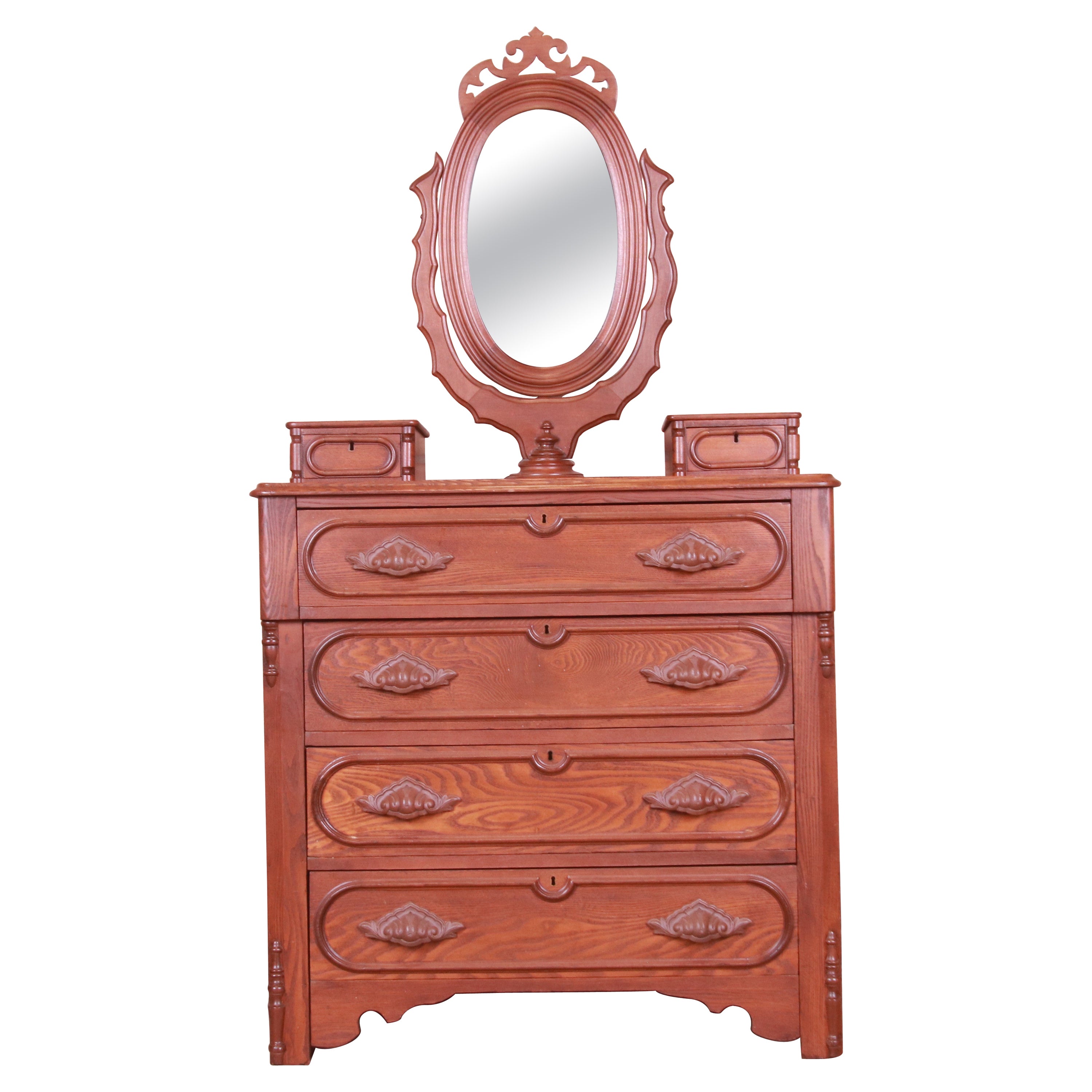 Antique Victorian Carved Oak Dresser with Mirror, Circa 1880s For Sale at  1stDibs | antique dresser with mirror, antique gentleman's dresser with  mirror