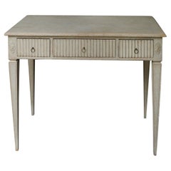 Used Swedish Writing Desk with Reeded Drawers