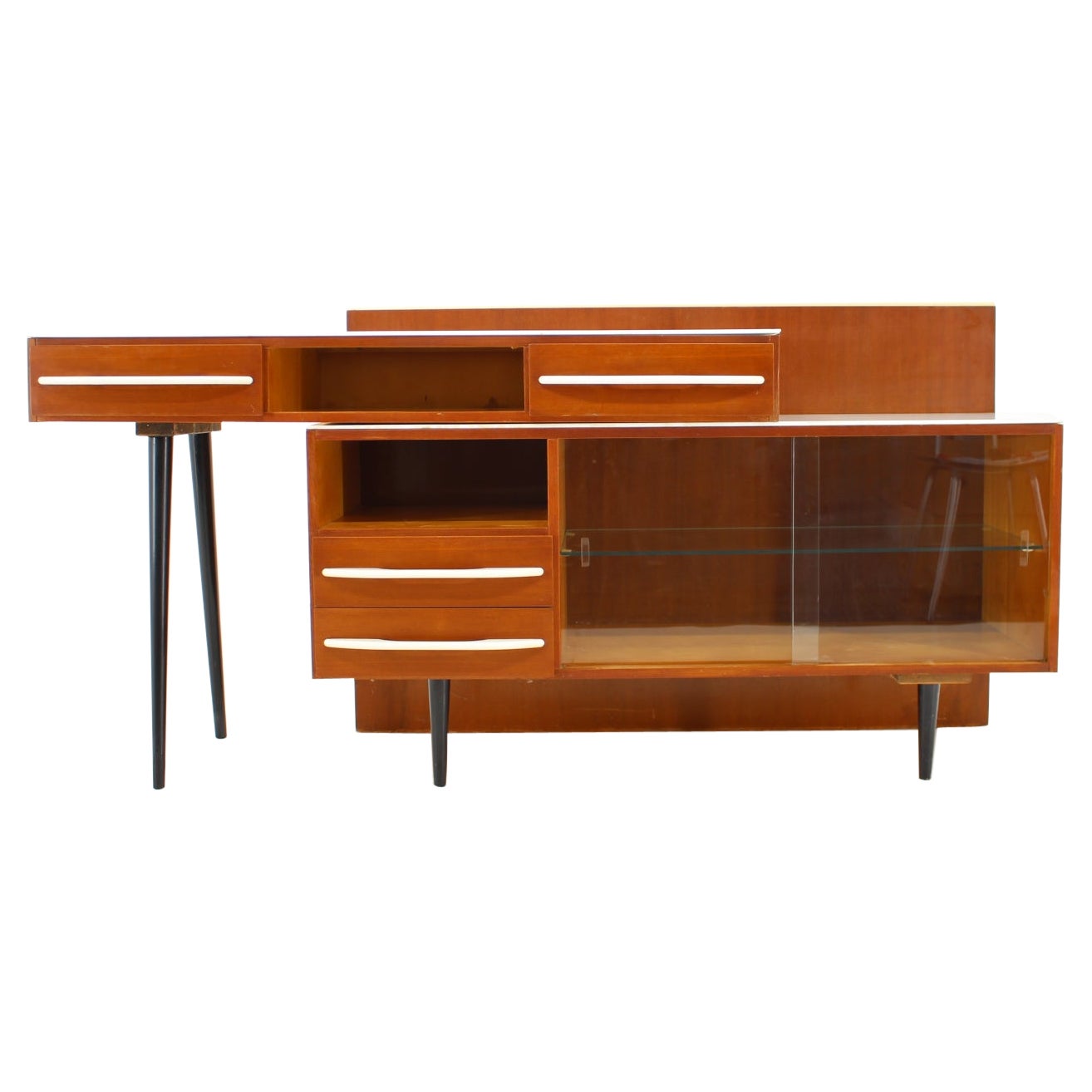 1960s M.Pozar Modular Set of Desk and Chest of Drawers, Czechoslovakia For Sale