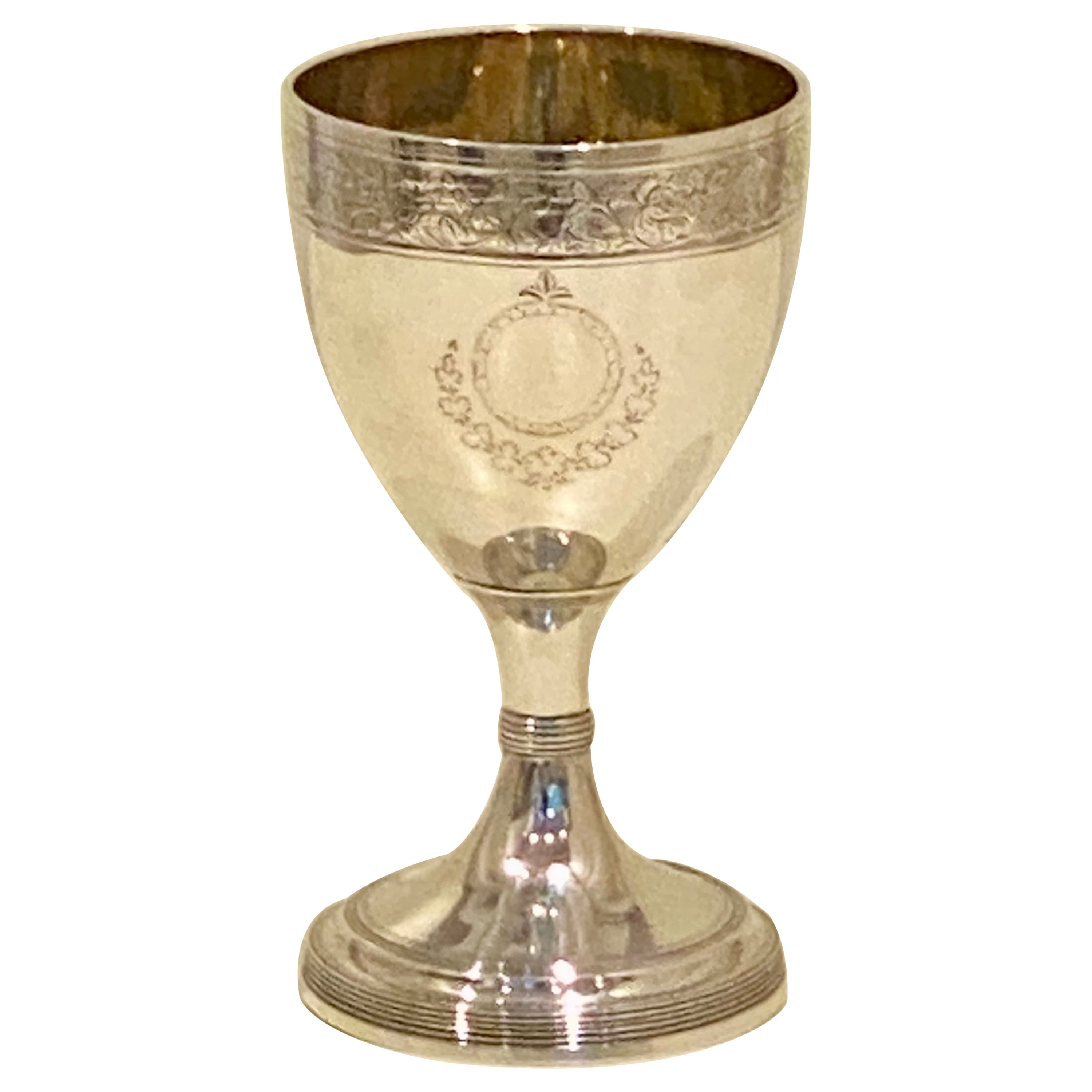 Fine Antique Georgian Sterling Silver Drinking Goblet Circa 1798