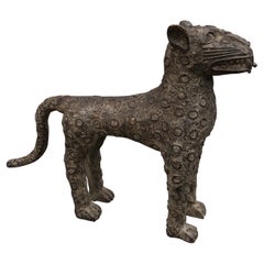 Bronze Leopard Sculpture from Benin, West Africa