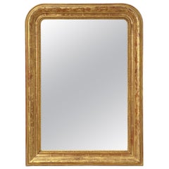 Large Louis Philippe Arch Top Gilt Mirror from France (H 38 3/4 x W 28)