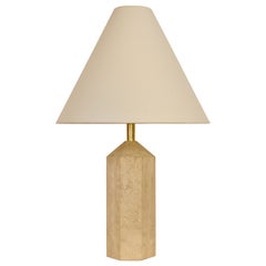 French Travertine Table Lamp II