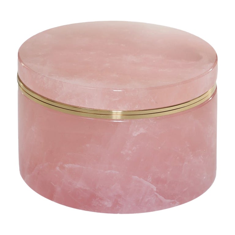 Pink Rock Crystal Box by Phoenix For Sale