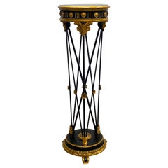 Antique Directoire Neoclassical Style Ebony and Giltwood Plant Stand