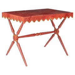Parish-Hadley Red Scalloped Table