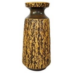 Vintage Tall Wabi-Sabi Organic Pattern Ceramic Floor Vase by Jasba, West Germany, 1960s