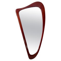 Asymmetrical Wall Mirror in Teak by R. Sandholdt, 1950s