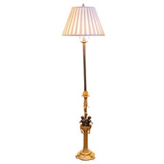 Fine 19th Century French Patinated and Gilt Bronze Floor Lamp