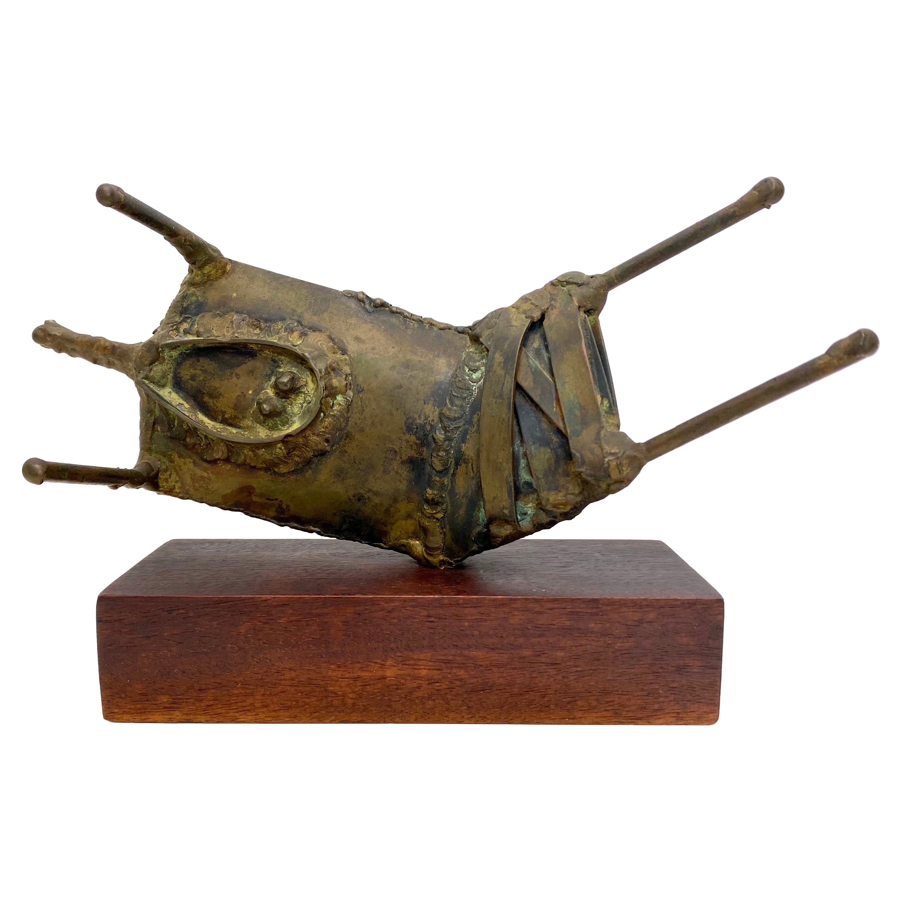 Brutalistische figurale Skulptur aus Bronze von Brutalismus von Harvey Weiss