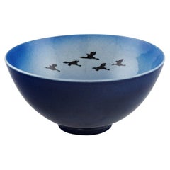 Sven Wejsfelt for Gustavsberg Studio, Unique Bowl with Birds