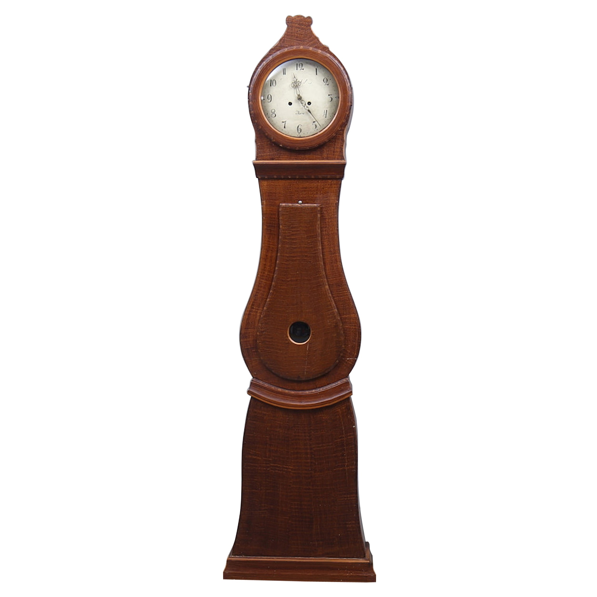 Antique Mora Clock Swedish 1800s Folk Art Brown