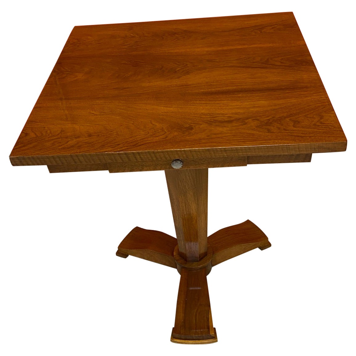 Art Deco Gueridon in Walnut in the Style of Jules Leleu, circa 1930 For Sale
