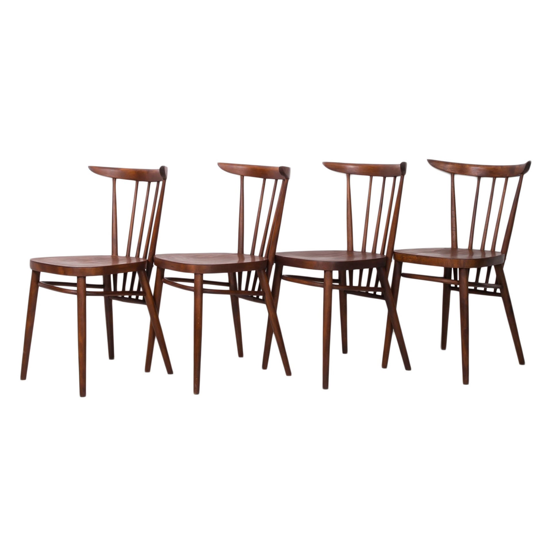 Ensemble de 4 chaises de salle à manger du milieu du siècle par František Jirak, Tchécoslovaquie, années 1960