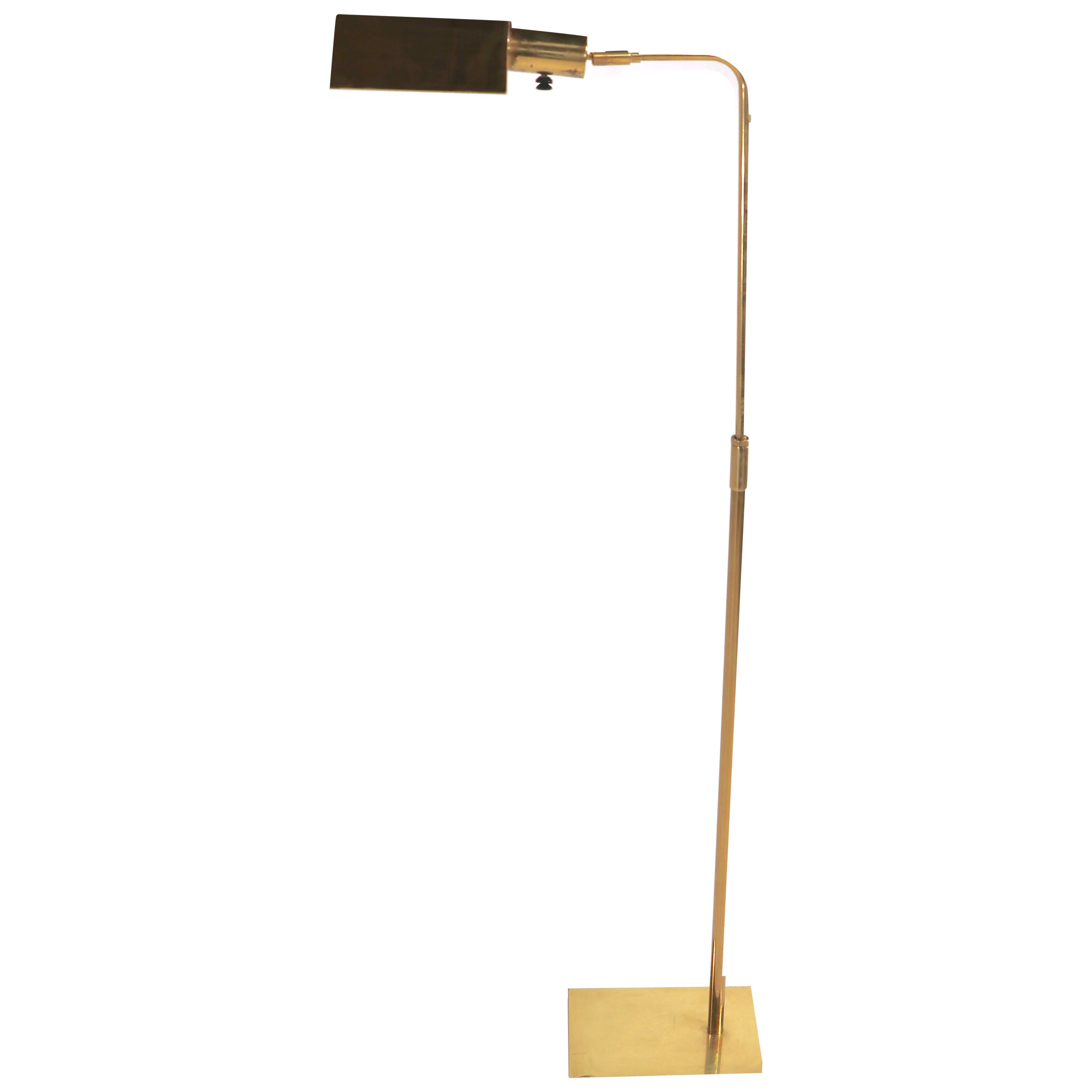 Adjustable Brass Pharmacy Floor Lamp by Koch and Lowy 