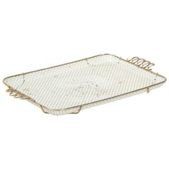 Mathieu Mategot Perforated White Metal Tray