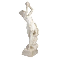 19th Century Alabaster Sculpture by Galileo Pochini "Young Oriental Dancer"