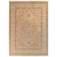 Tapis & Kilims Tapis persan de style Tabriz en motifs floraux beige-marron et rose