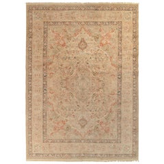 Tapis & Kilims Tapis persan de style Tabriz en motifs floraux beige-marron et rose