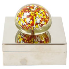 Chromed Box with Murano Glass 