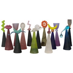 Rare Collection of Post Modern Memphis Art Glass Sculptures by Lucartha Kohler
