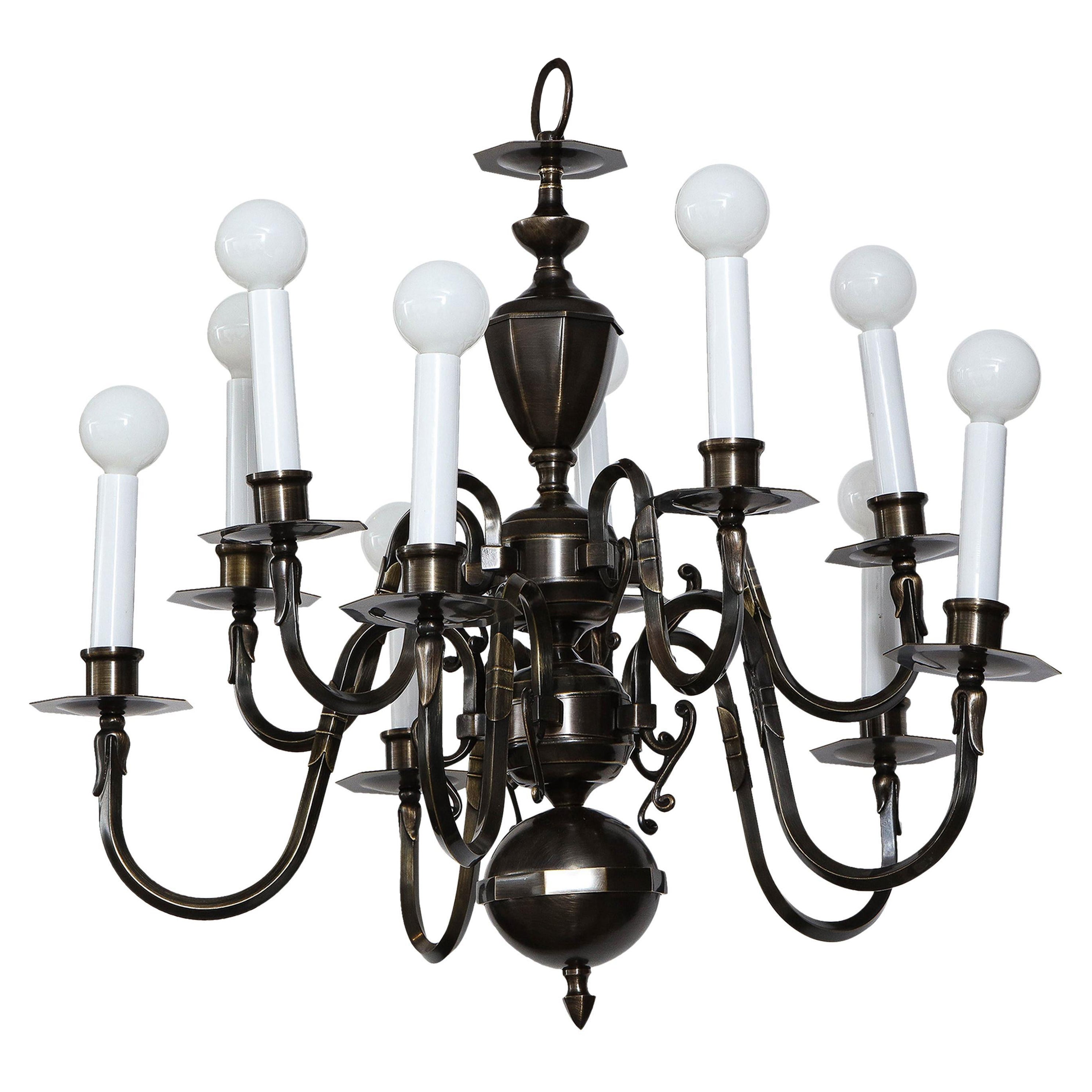 Art Deco Bronze Chandelier