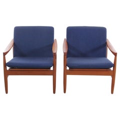 Mid-Century Modern Pair of Lounge Chairs in Teak by Skive Møbelfabrik