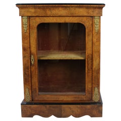 Victorian Walnut Glazed Pier Side Cabinet