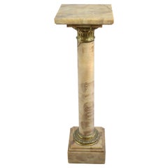 Variegated Marble & Gilt Metal Pedestal Column