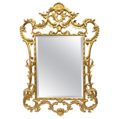 Ornately Hand Carved Giltwood Bevelled Glass Mirror