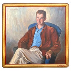 Portrait of a Handsome Man Oil Painting by Mid Century Artist