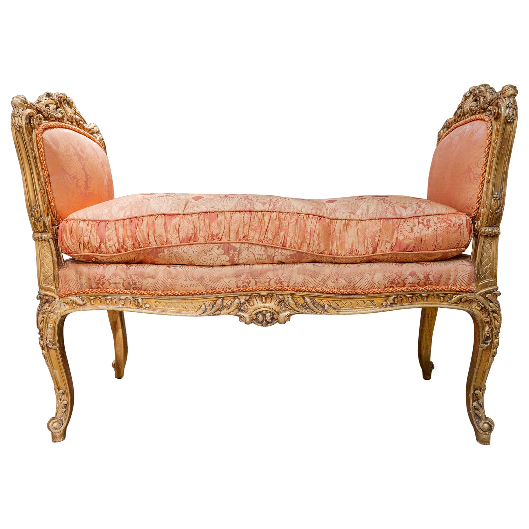 Fine 19th Century French Regence Gilt Carved Bench