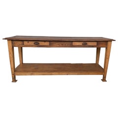 Table de ferme espagnole Mobila du début du 20ème siècle ou Butcher Block Wit Low Shelve