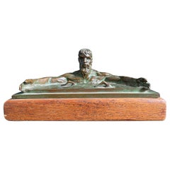 Antique "Poseidon Calming the Sea, " Sculpture w/ Swimmers by Joe Brown Awarded by AAU