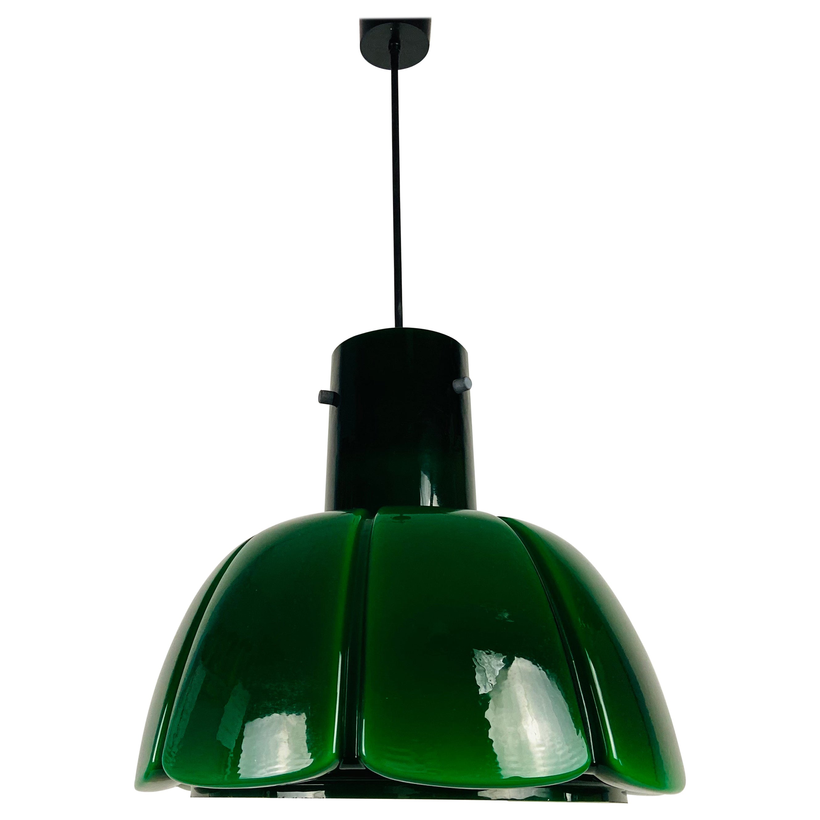 Green Hanging Lamp by Peill & Putzler, 1970s, Germany