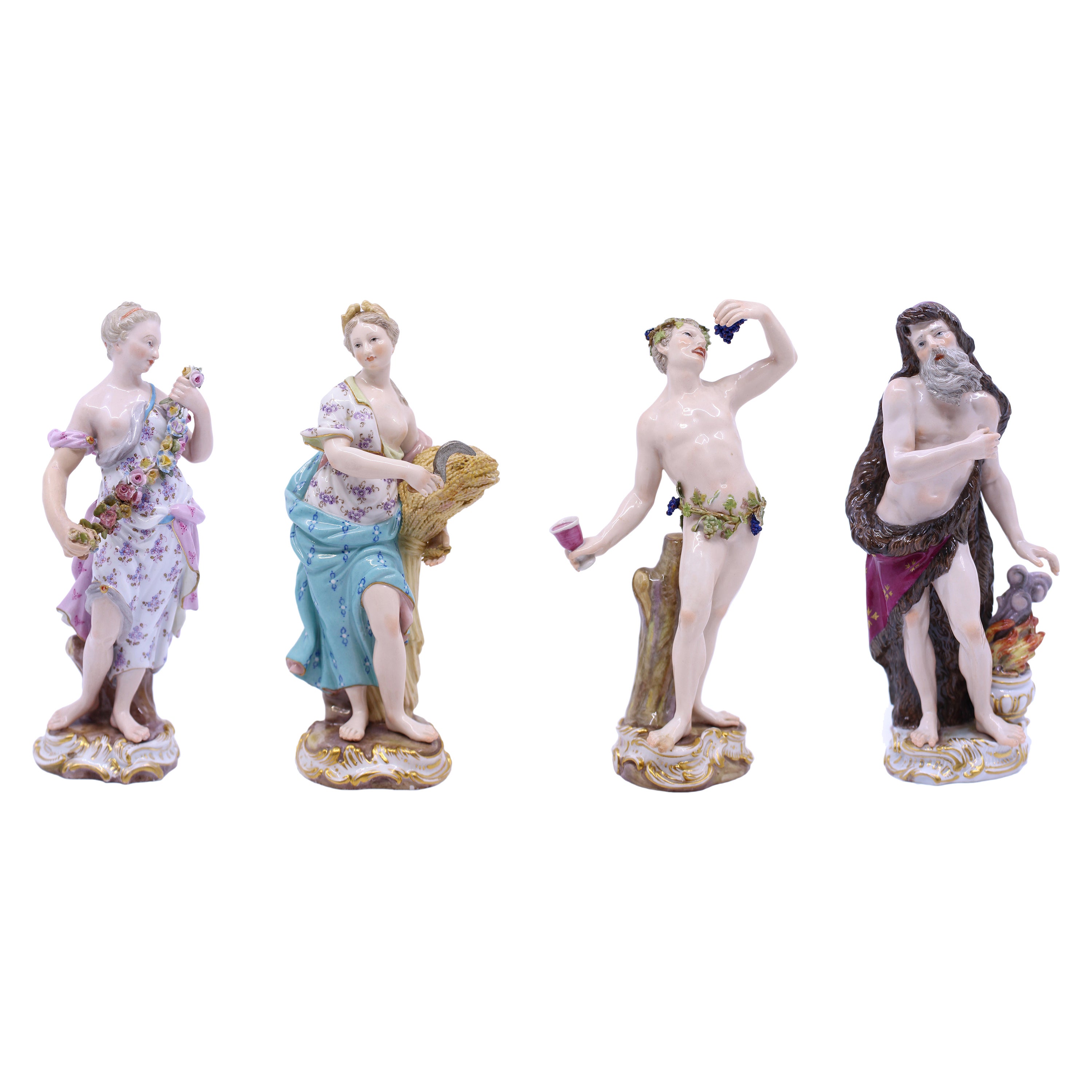 Set of 19th c. Meissen Four Seasons Figurines For Sale