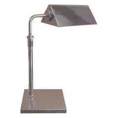 Adjustable Chrome Pharmacy Table Lamp with Tented Shade by Ralph Lauren